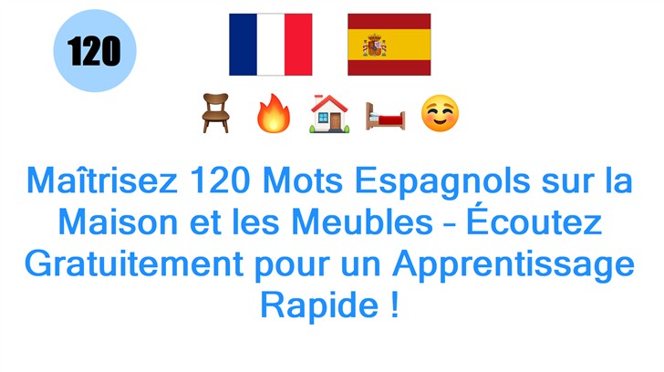 Maîtrisez 120 Mots Espagnols sur la Maison et les Meubles – Écoutez Gratuitement pour un Apprentissage Rapide !